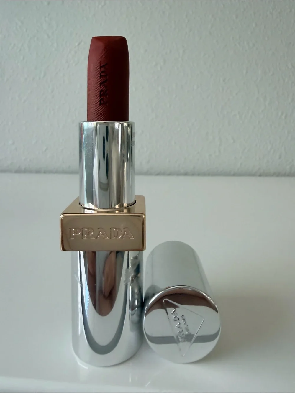 Prada Monochrome Hyper Matte Lipstick in Brown - B03 Mahogany
